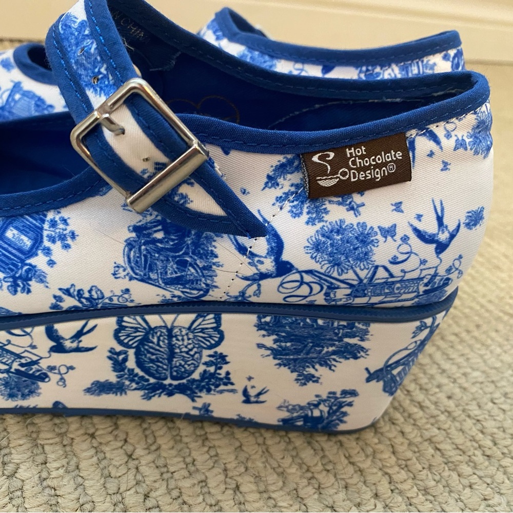 Blue and White Platform Mary Janes - Picture 6 of 6